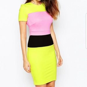 French Connection Lula Stretch Colour Block Dress